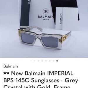 Balmain Transparent Sunglasses with Gold Details